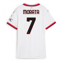 Camiseta AC Milan Alvaro Morata #7 Segunda Equipación Replica 2024-25 para mujer mangas cortas